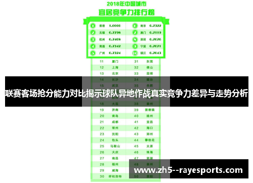 联赛客场抢分能力对比揭示球队异地作战真实竞争力差异与走势分析